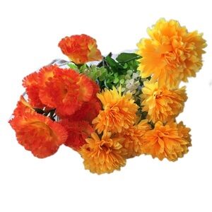 Vibrant Orange and Yellow Artificial Flower Bouquet
